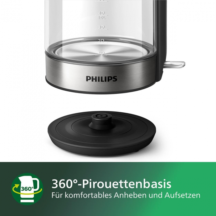 Fierbator de apa ,Philips HD9339/80, 1,7 Litri, Iluminare LED, Protecție împotriva Funcționării Fără Apă, Filtru de Cernere Micro Detașabil, 2200 W - FOARTE BUN [3]