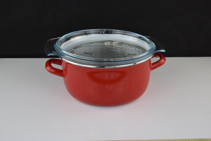 Friteuză Premier Housewares 102114, emailată, 5 litri, roșu -CA NOU [5]