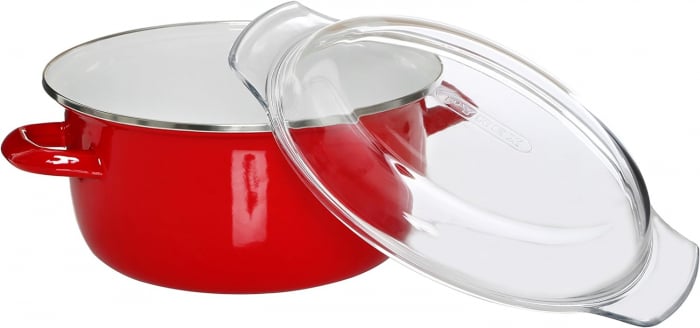 Friteuză Premier Housewares 102114, emailată, 5 litri, roșu -CA NOU [3]