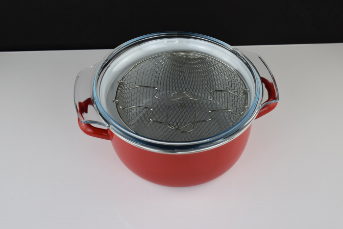 Friteuză Premier Housewares 102114, emailată, 5 litri, roșu -CA NOU [7]