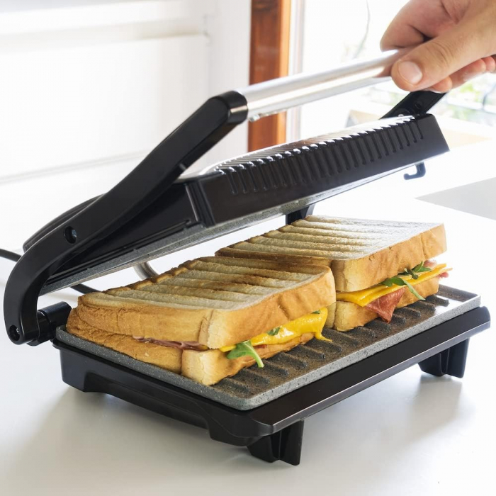 Grill de contact,gratar electric,Sandwisch-maker de 1500 W, acoperire ecologică (700 W) -FOARTE BUN [2]