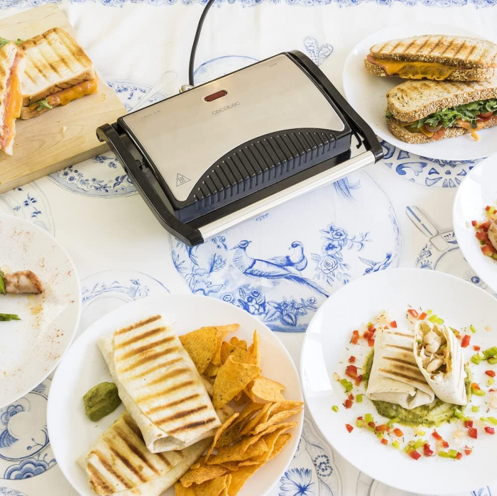 Grill de contact,gratar electric,Sandwisch-maker de 1500 W, acoperire ecologică (700 W) -FOARTE BUN [4]