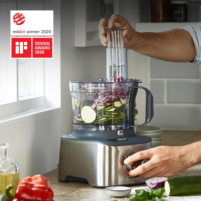 Kenwood Multipro Compact+ FDM315SS – Robot de bucătărie compact, capacitate 2,1 L, cântar integrat, cuțit din inox, 4 discuri de lucru și 5 accesorii suplimentare, carcasă metalică, putere 800 W, culo [5]
