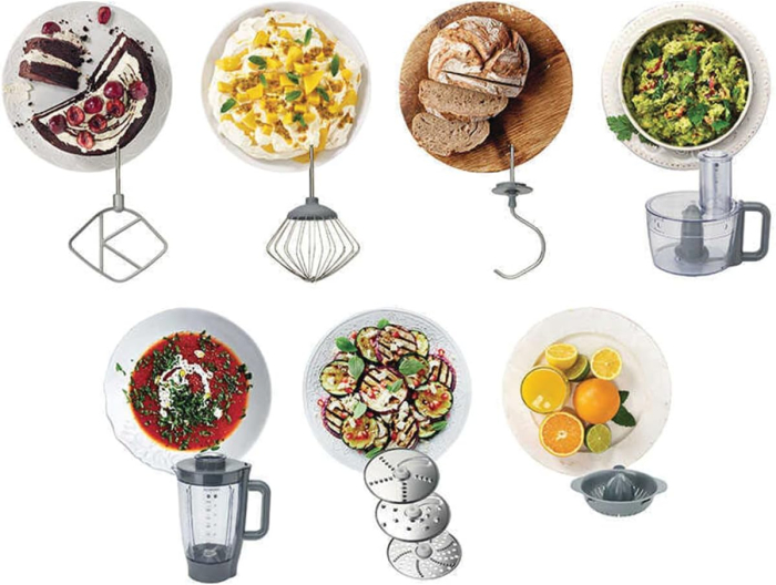 Kenwood Prospero+ KHC29.H0WH – Robot de bucătărie multifuncțional Patissier, pentru amestecare, batere și frământare, blender 1,5 L, bol multifuncțional 1,4 L cu trei discuri și storcător, bol princip [3]