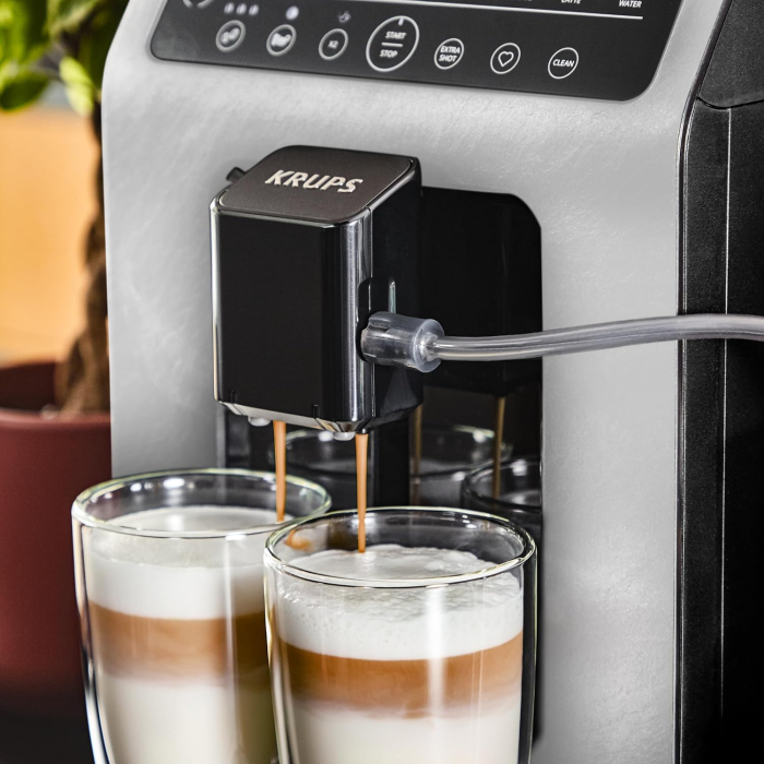 Krups EA897A Evidence ECOdesign – Espressor automat, funcție One-Touch Cappuccino, design ecologic, control tactil, personalizabil, grup de infuzare metalic, durabil, culoare alb / ardezie [5]