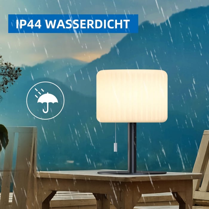 Lampă de masă fără fir pentru exterior, încărcabilă prin USB și solar, impermeabilă IP44, pentru grădină, balcon, restaurant. [5]