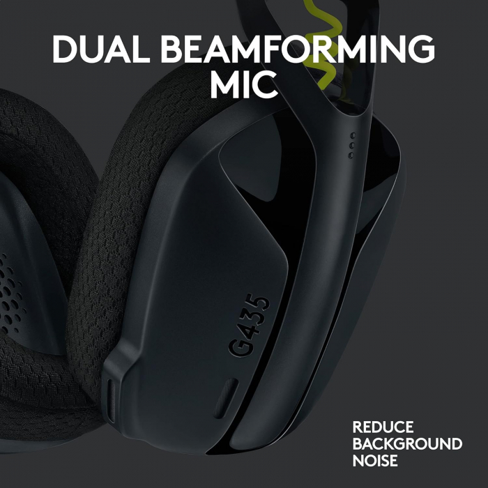 Logitech G435 Wireless Bluetooth Gaming Headset, Căști Over-Ear Ușoare, Microfoane Încorporate, Baterie 18 Ore, Compatibil cu Dolby Atmos, PC, PS4, PS5, Telefon Mobil, Nintendo Switch - CA NOU [4]