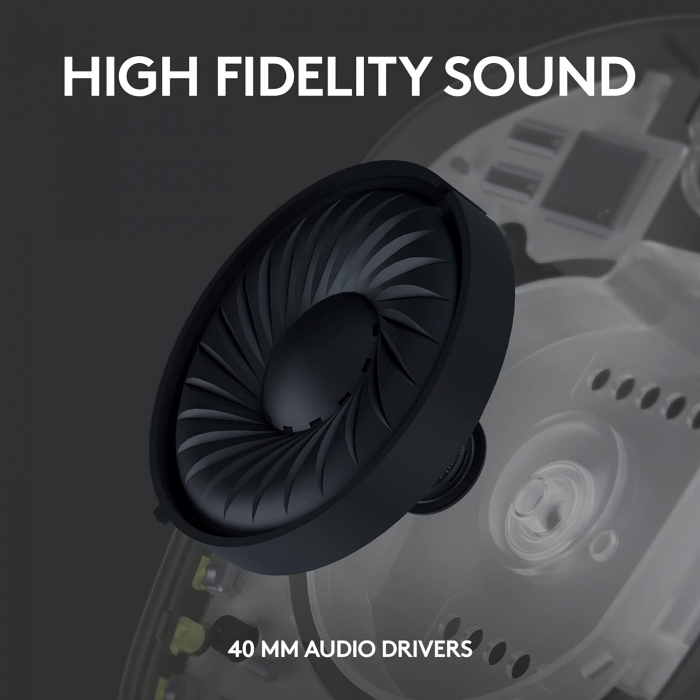 Logitech G435 Wireless Bluetooth Gaming Headset, Căști Over-Ear Ușoare, Microfoane Încorporate, Baterie 18 Ore, Compatibil cu Dolby Atmos, PC, PS4, PS5, Telefon Mobil, Nintendo Switch - FOARTE BUN [2]