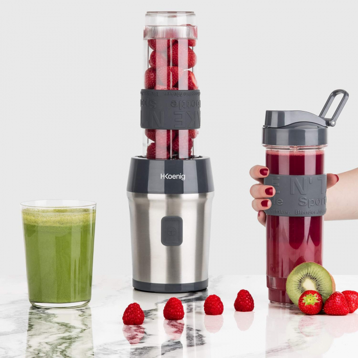 Blender mini H.Koenig Smoothie Maker SMOO9 - 300 de Wați - 570 ml - Oțel Inoxidabil - CA NOU [5]