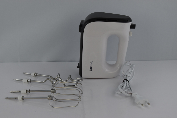 Mixer de mână Philips HR3741/00, 450 W, 5 viteze + Turbo, Alb/Negru -FOARTE BUN [6]