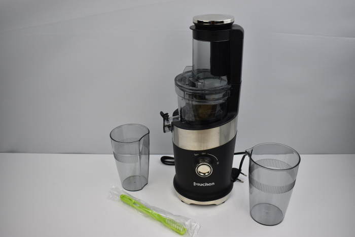 Muchen Slow Juicer Storcător de legume și fructe, presă electrică pentru fructe și legume întregi, funcție reversibilă, motor silențios, suc proaspăt și sănătos, 150W, negru, ‎ZM1908 -CA NOU [7]