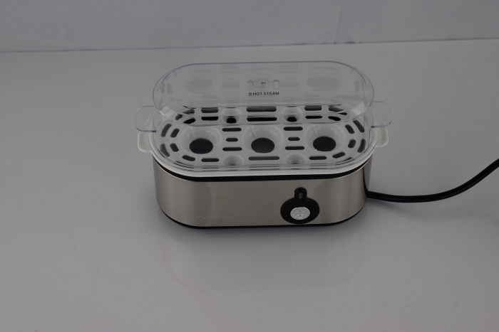 Fierbător de oua Nedis - Din otel inoxidabil, pentru pana la 3 oua - aluminiu negru- CA NOU [8]