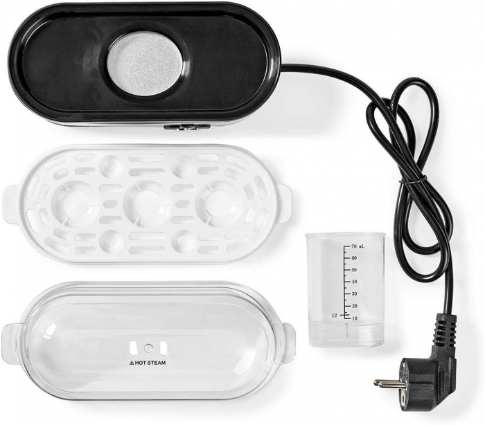 Fierbător de oua Nedis - Din otel inoxidabil, pentru pana la 3 oua - aluminiu negru- CA NOU [7]