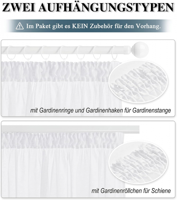 Perdea Pony Dance, Alb Transparent, 245x300 cm, o bucată, cu rejansă [3]