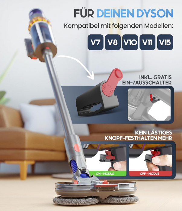 Perie aspirator vertical cu rezervor de apa, compatibil pentru Dyson V7 V8 V10 V11 V15 [2]