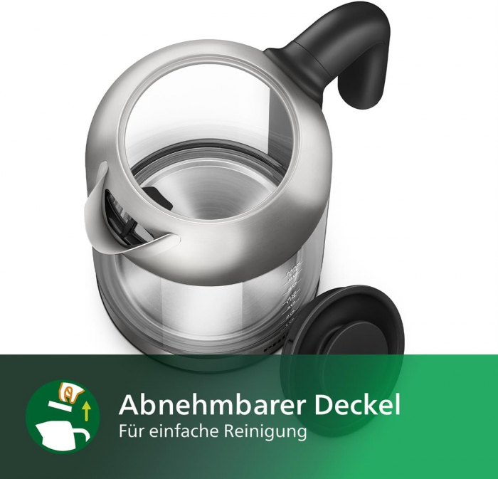 Fierbator de apă, Philips 5000 Series, capacitate 1.7L, capac cu arc și lumina indicatorie, indicare a numarului de cani, capac detasabil - CA NOU [6]