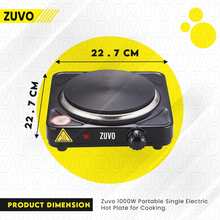 Plita electrica cu un singur ochi de 1500W - Plita cu inel negru - Portabila si cu termostat reglabil - Placa de încalzire din fonta - [3]