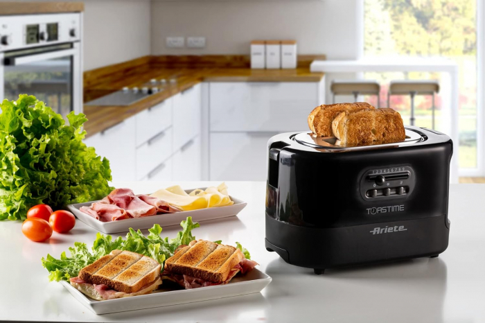 Prăjitor de pâine Ariete 159 Toastime, 2 Felii, 700W, Oțel Inoxidabil, Negru -CA NOU [5]