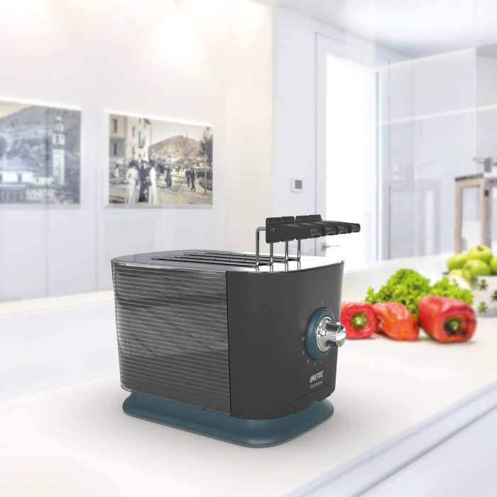 Prajitor de pâine Imetec TostaMaxi, 2 fante extra largi, 10 trepte de rumenire, timer cu oprire automată, tavă pentru firimituri, 600 W. -FOARTE BUN [8]