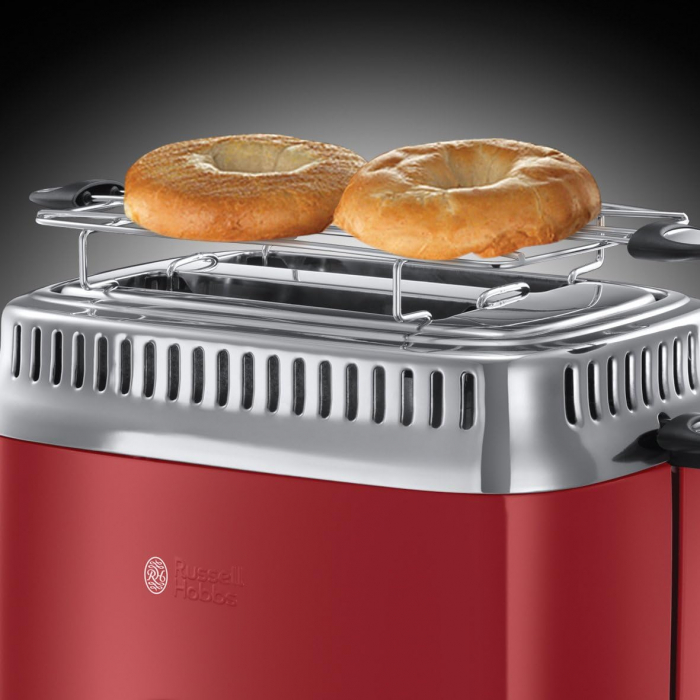 Prăjitor de pâine Russell Hobbs 2 feli Retro Inox Roșu Vintage 21680-56 -CA NOU [4]