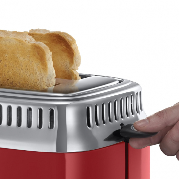 Prăjitor de pâine Russell Hobbs 2 feli Retro Inox Roșu Vintage 21680-56 -CA NOU [3]