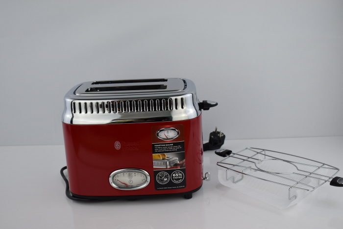 Prăjitor de pâine Russell Hobbs 2 feli Retro Inox Roșu Vintage 21680-56 -CA NOU [7]