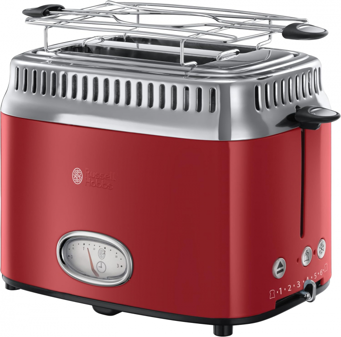 Prăjitor de pâine Russell Hobbs 2 feli Retro Inox Roșu Vintage 21680-56 -CA NOU [1]