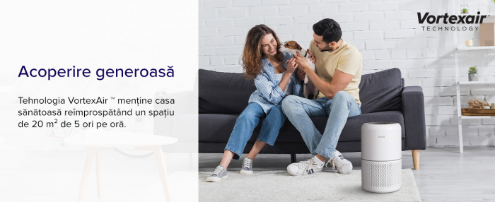 Purificator de aer Smart Levoit Core 300S Wi-Fi, Filtru 3 in 1 True HEPA, Carbon Activ, Senzor Calitate Aer, Mod Auto, Alexa, Google Home, Panou Comanda Touch Screen, Control Remote, Alb [3]