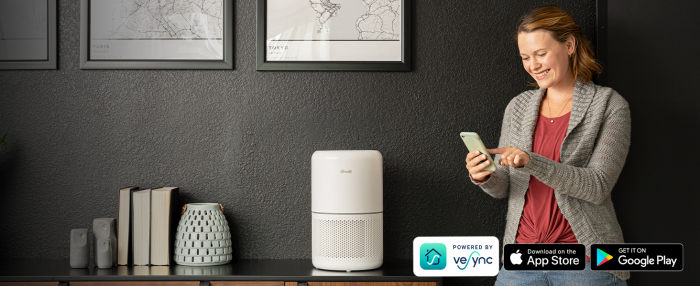 Purificator de aer Smart Levoit Core 300S Wi-Fi, Filtru 3 in 1 True HEPA, Carbon Activ, Senzor Calitate Aer, Mod Auto, Alexa, Google Home, Panou Comanda Touch Screen, Control Remote, Alb [6]