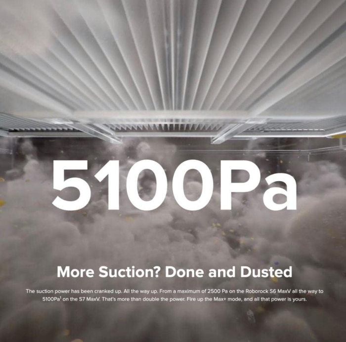 Roborock S7 MaxV – Robot aspirator și mop, putere de aspirare 5100 Pa, evitare obstacole cu AI 3D, sistem de spălare cu vibrații sonore, detectare covoare, autonomie 180 minute, rezervor praf 400 ml / [9]