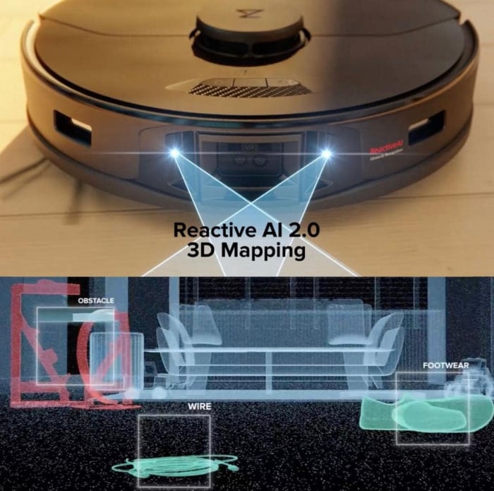 Roborock S7 MaxV – Robot aspirator și mop, putere de aspirare 5100 Pa, evitare obstacole cu AI 3D, sistem de spălare cu vibrații sonore, detectare covoare, autonomie 180 minute, rezervor praf 400 ml / [7]