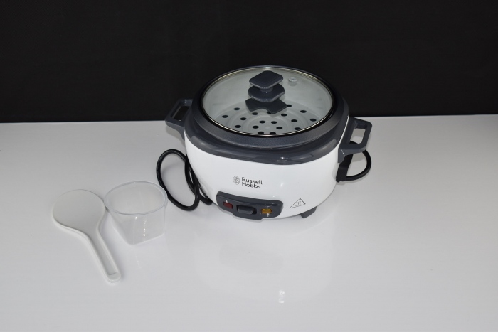 Russell Hobbs oală de gătit orez  0,8l inclusiv cuptor cu abur - inel de fierbere, funcție de menținere la cald, lingură pentru orez și pahar de măsurare, oală pentru legume și pește etc. - FOARTE BUN [9]