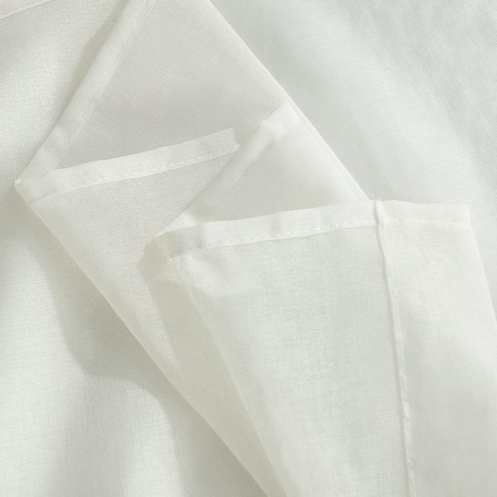 Set 2 perdele PONY DANCE Semi-transparent, crem, 245 x B 140 cm , cu inele [6]