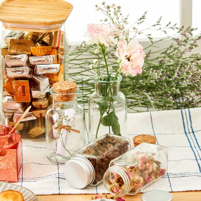 Set 20 Sticle de Sticlă cu Dop de plută, Ideal pentru Condimente și Decor - CA NOU [6]