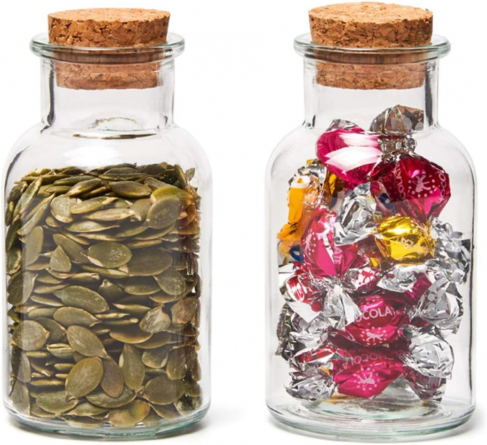 Set 20 Sticle de Sticlă cu Dop de plută, Ideal pentru Condimente și Decor - CA NOU [2]