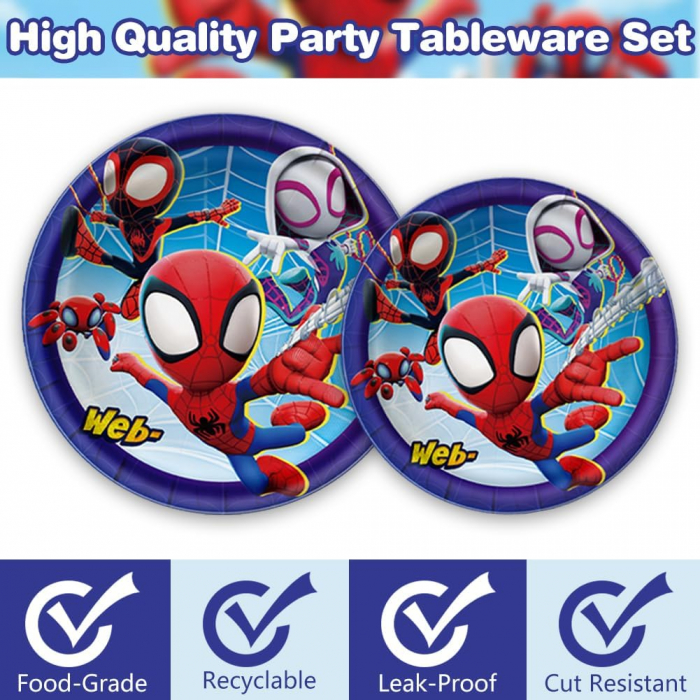 Set aniversar/Set Articole de Petrecere Spider-Man - 82 de Bucăți, Decorațiuni de Aniversare pentru Copii -CA NOU [2]