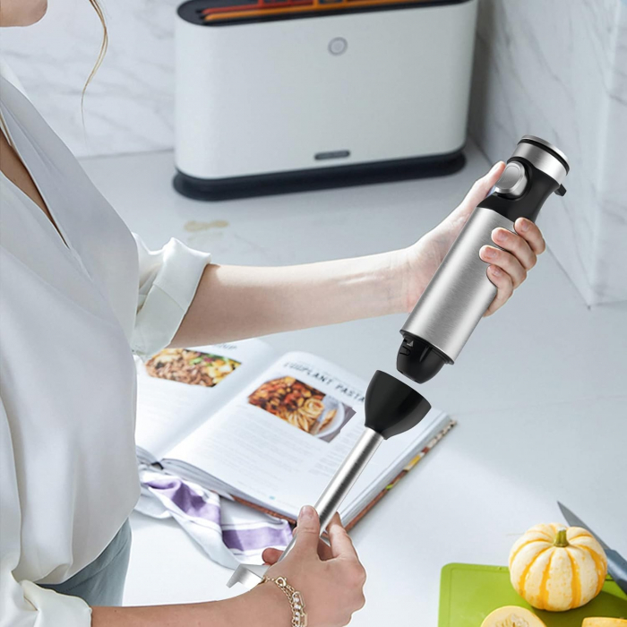 Mixer vertical 4 în 1 (tocător, mixer, recipient și tel), accesorii fără BPA, se pot spăla in mașina de spălat vase -FOARTE BUN [3]