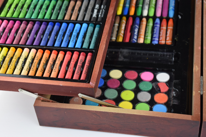 Set de pictură pentru copii KINSPORY, 174 piese, cutie din lemn, culori deluxe, pentru fete de la 3 la 12 ani -BUN [8]