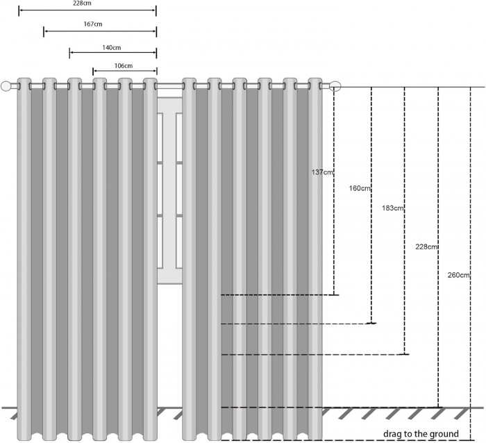 Set draperii Pony Dance, Albastru închis, 2 buc 117 x 137, cu inele [4]
