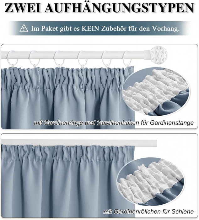 Set draperii Pony Dance, Albastru pal, 2 buc 175 x 140 cm [6]