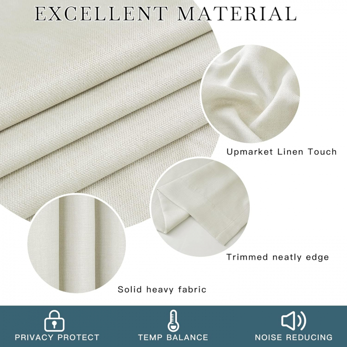 Set draperii Pony Dance, crem, 2 buc 220 x 140, 3 sisteme de prindere cu rejansă [4]