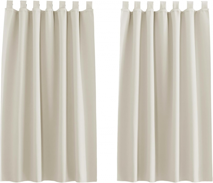 Set draperii Pony Dance, Gri, 2 buc 145 x 140, cu bucle [2]