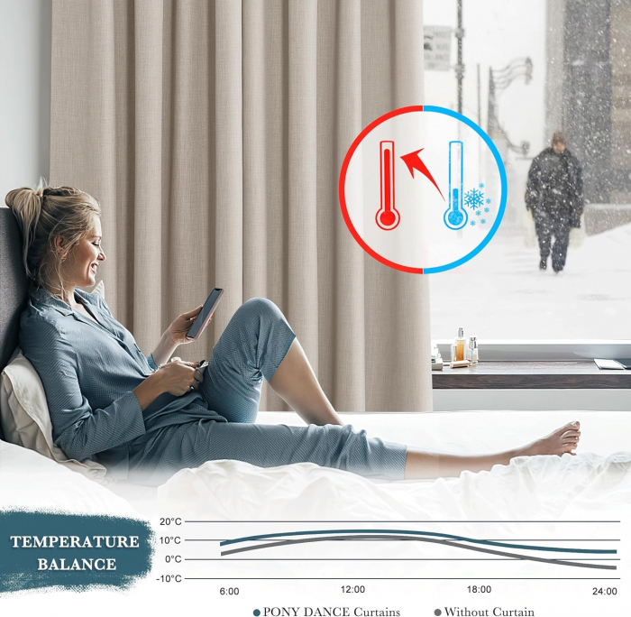 Set draperii Pony Dance, gri deschis și cald, 2 buc 245 x 140, rejansă [2]