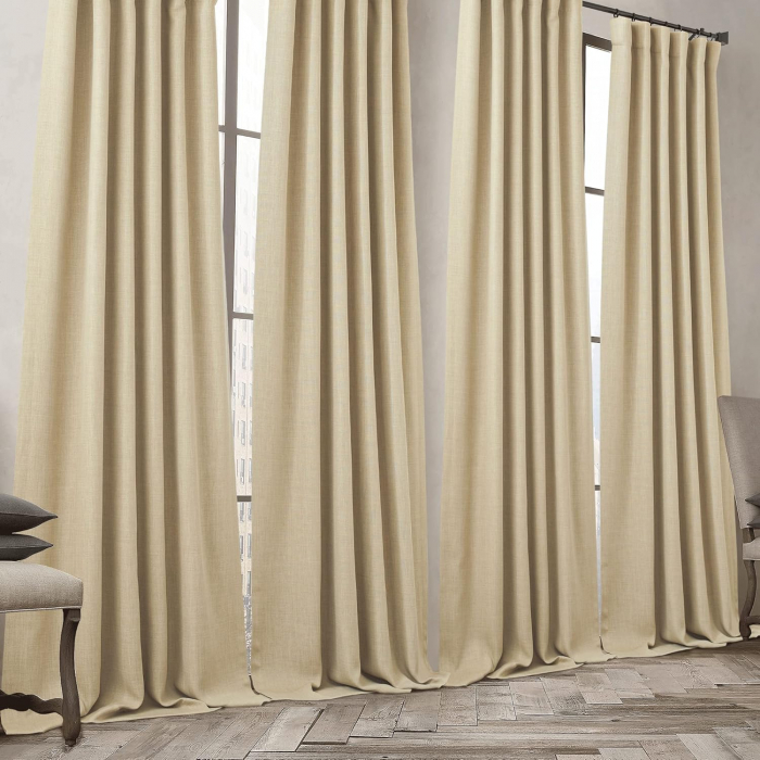 Set draperii Pony Dance, Oatmeal (crem), 2 buc 260 x 140, pâna la 75% mai intuneric, rejansa [3]