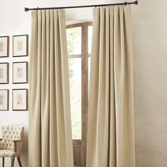 Set draperii Pony Dance, Oatmeal (crem), 2 buc 260 x 140, pâna la 75% mai intuneric, rejansa [2]