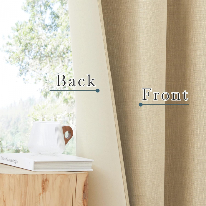 Set draperii Pony Dance, Oatmeal (crem), 2 buc 260 x 140, pâna la 75% mai intuneric, rejansa [5]