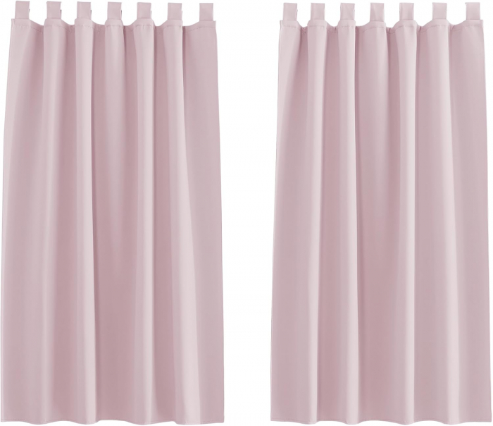 Set draperii Pony Dance, roz, 2 buc 145 x 140, cu bucle [2]