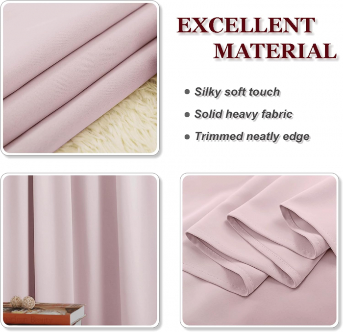 Set draperii Pony Dance, roz, 2 buc 145 x 140, cu bucle [6]