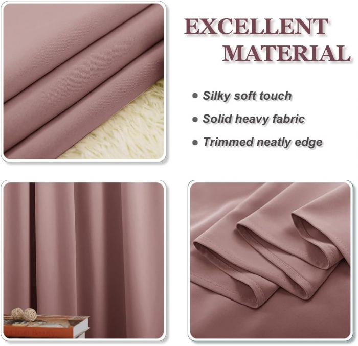 Set draperii Pony Dance, roz 2 buc 245 x 140, inele [6]