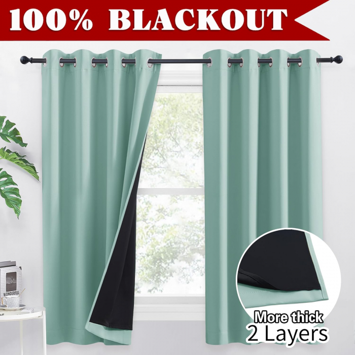 Set draperii Pony Dance, Verde deschis, 2 buc 160 x 140, cu inele [2]